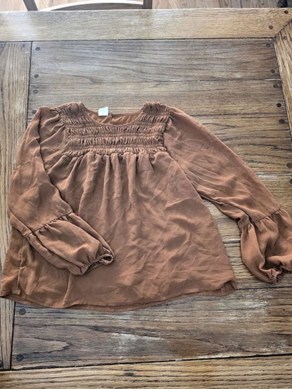 Evsie Brown Blouse Size XL